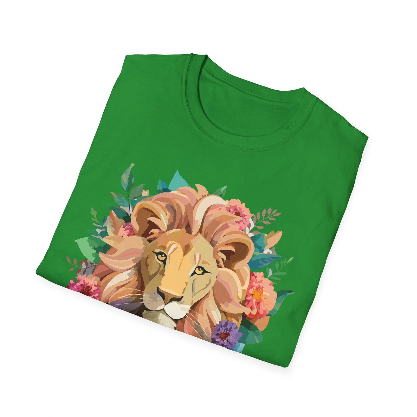 Lion Shirt, Shirt with Lion, Floral Lion Tee, Shirt with Animals