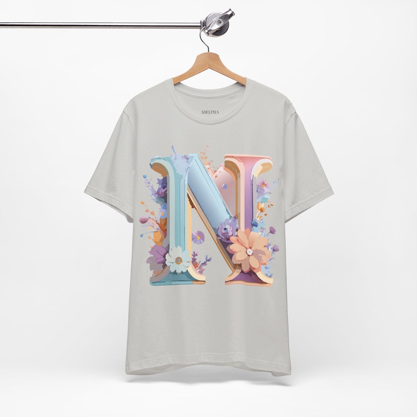 Natural Cotton Tee Shirt - Letters Collection - N Printify