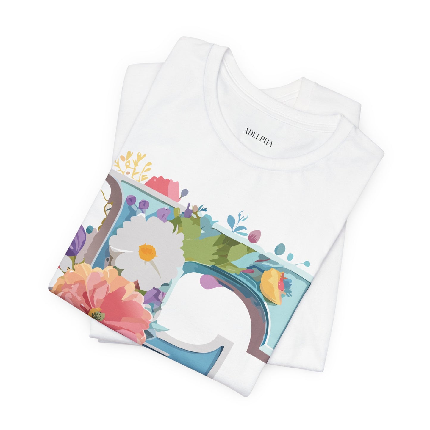 Natural Cotton Tee Shirt - Letters Collection - F Printify