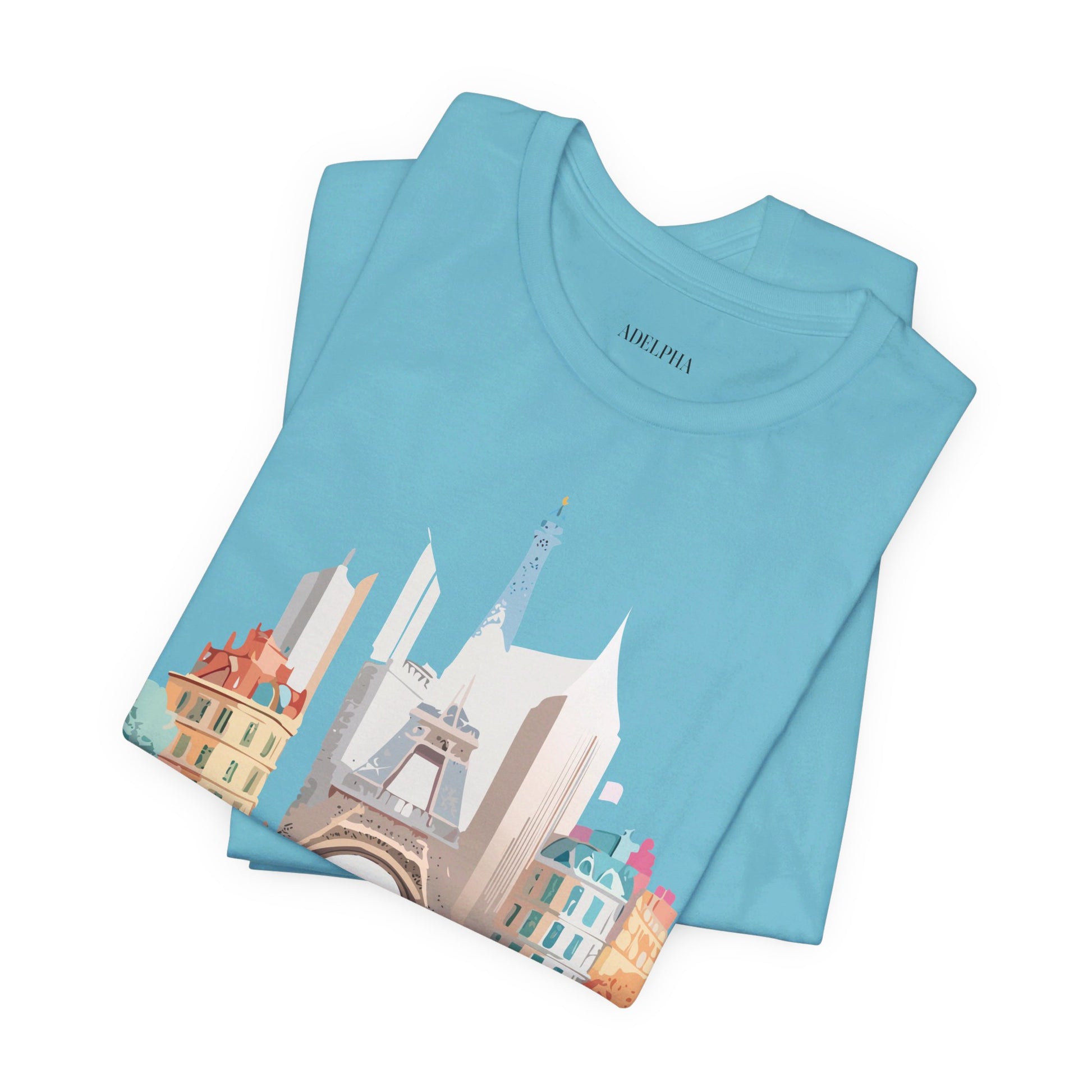 Natural Cotton Tee Shirt - Beautiful Places Collection - Paris Printify