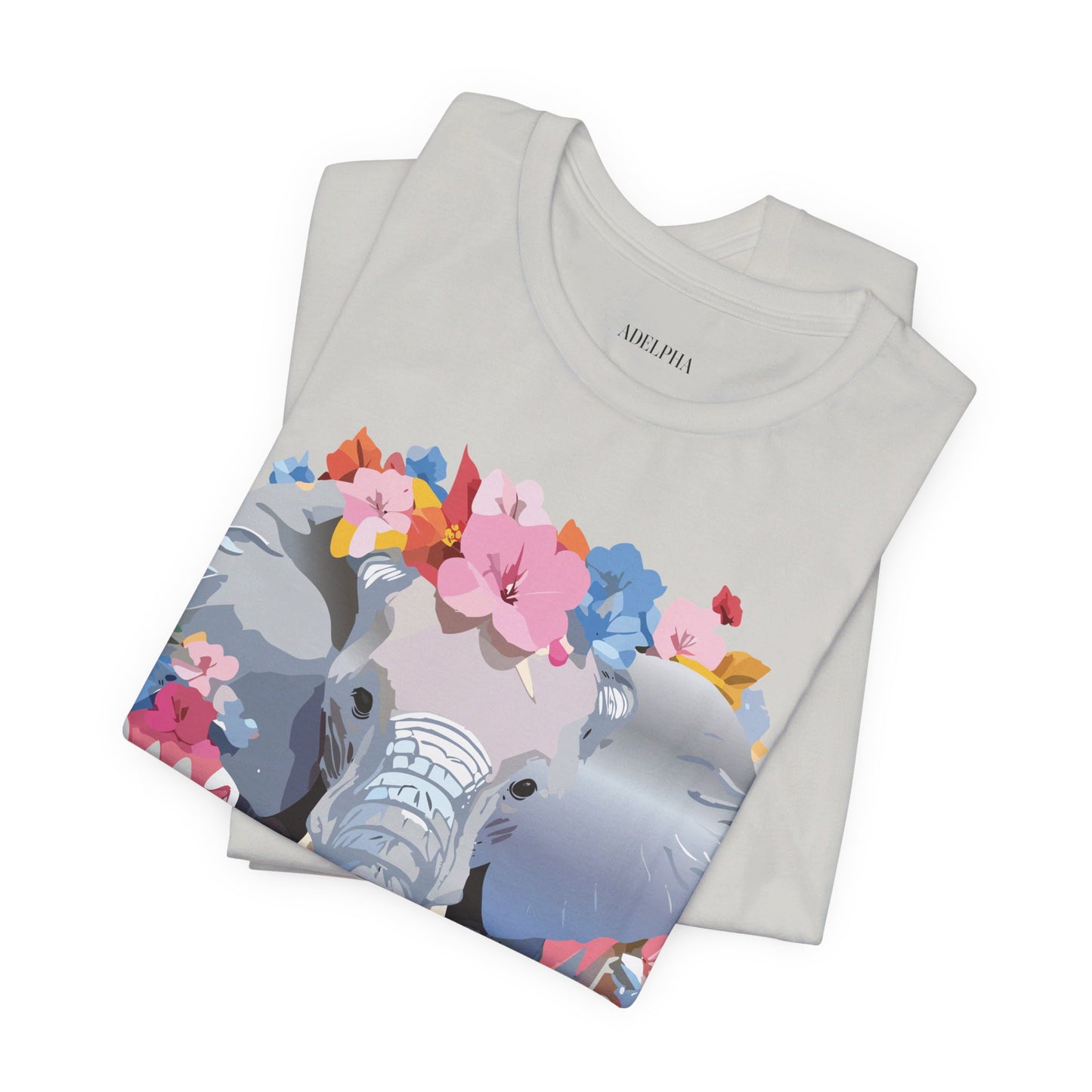 Natural Cotton Tee Shirt with Elephant Printify