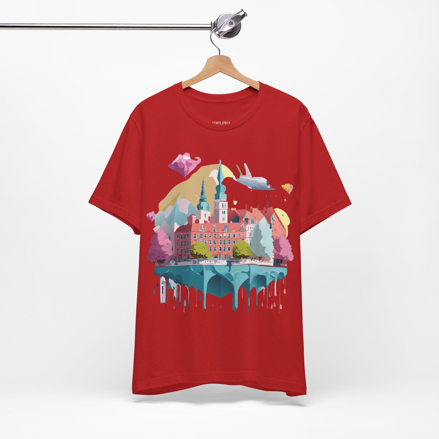 Natural Cotton Tee Shirt - Beautiful Places Collection - Warnemünde and Rostock - Germany Printify