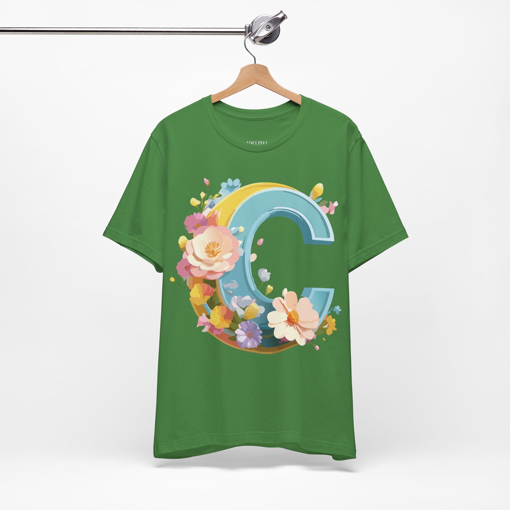 Natural Cotton Tee Shirt - Letters Collection - C Printify