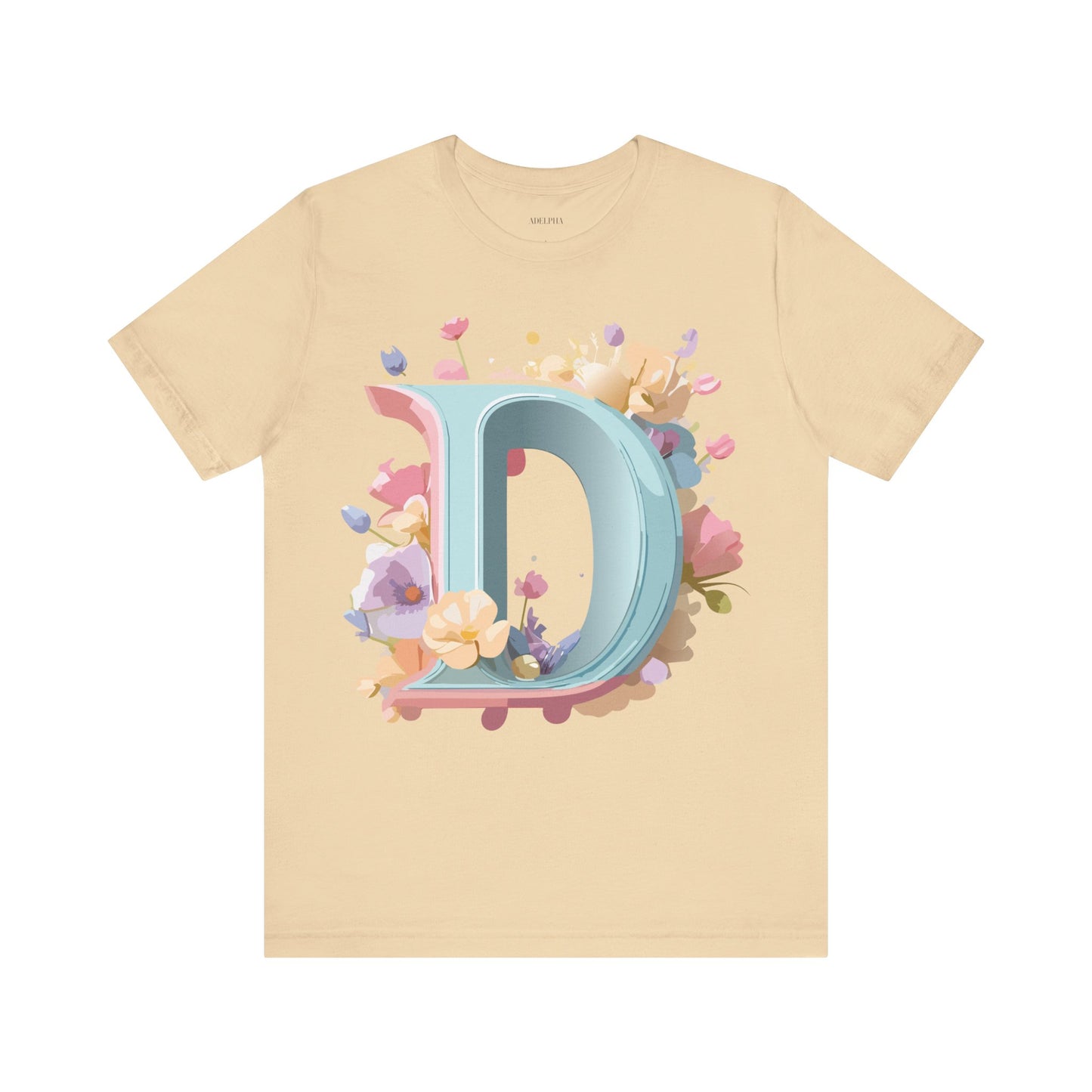 Natural Cotton Tee Shirt - Letters Collection - D Printify
