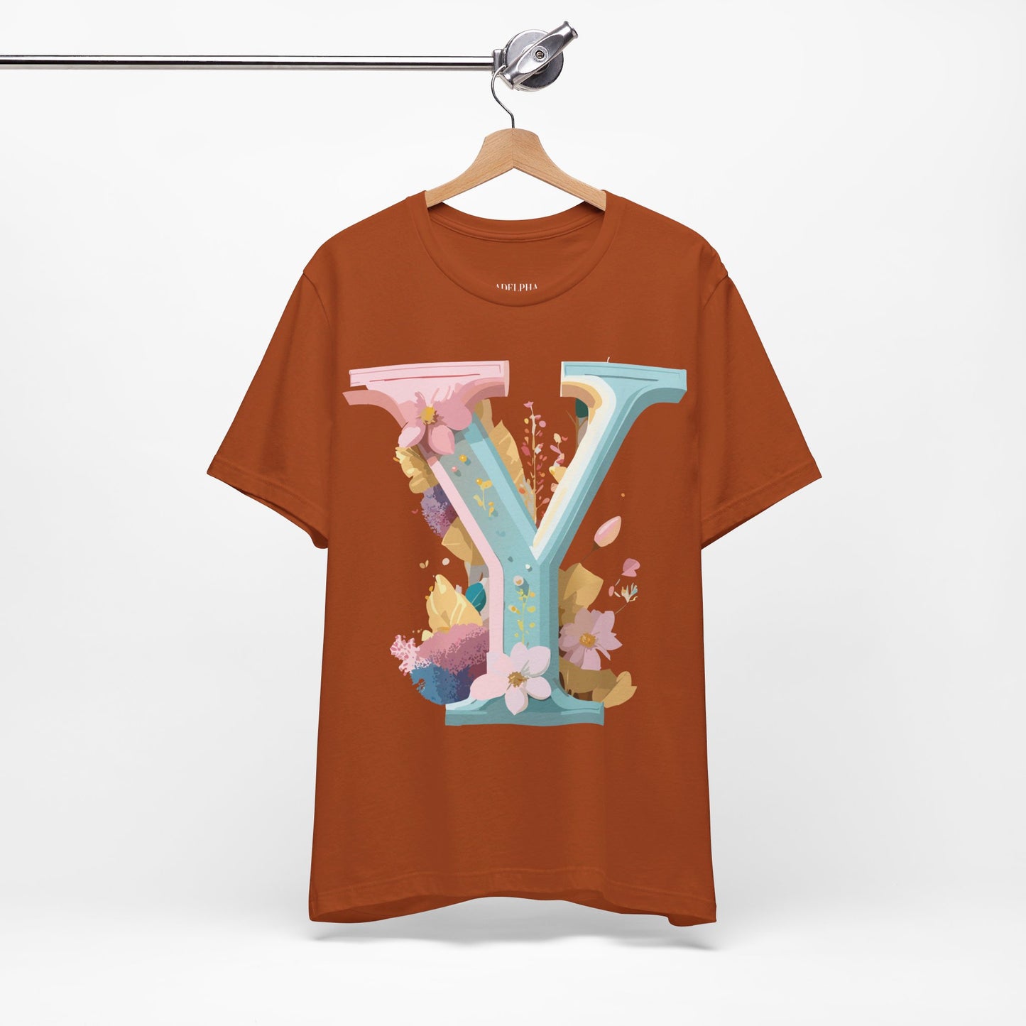 Natural Cotton Tee Shirt - Letters Collection - Y Printify