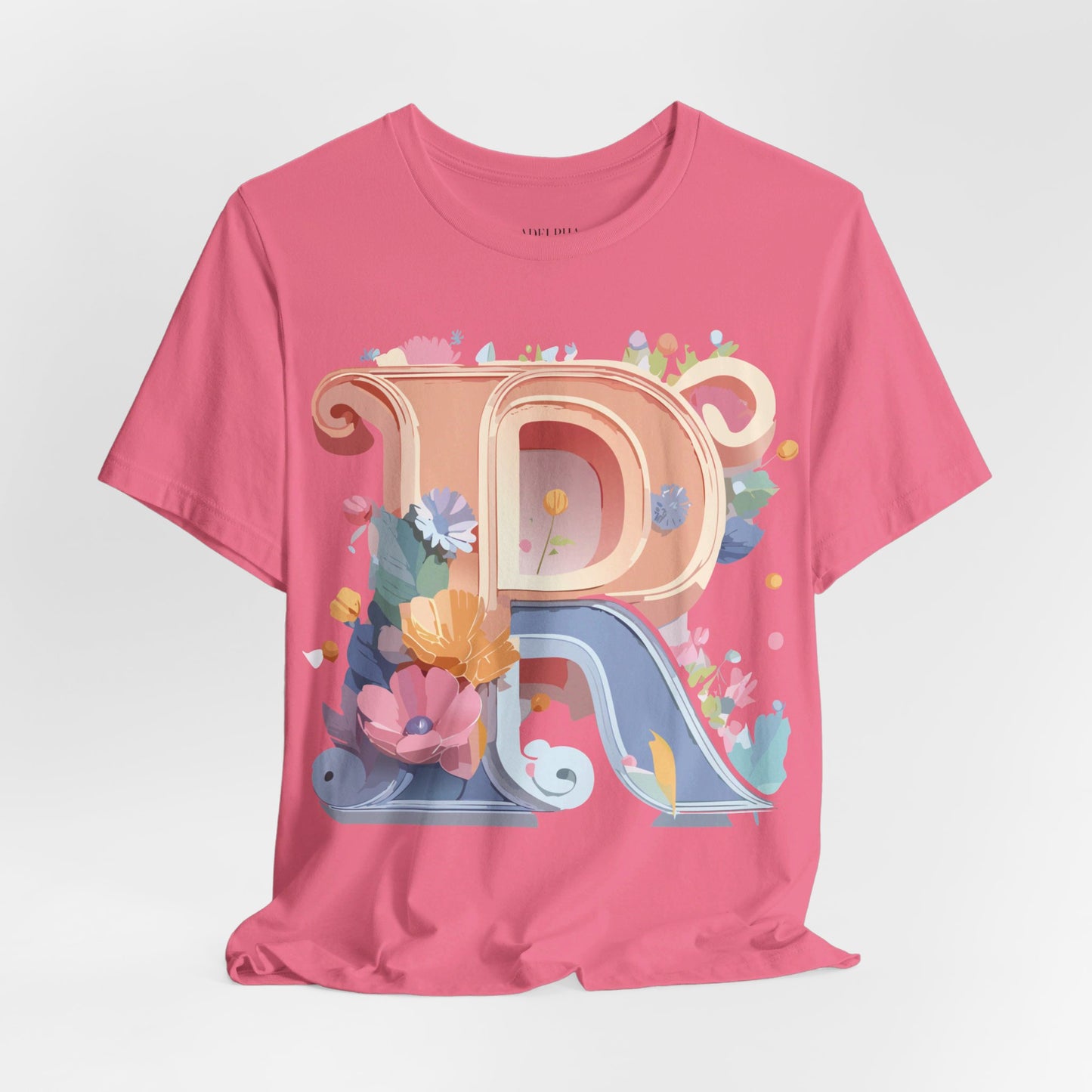 Natural Cotton Tee Shirt - Letters Collection - R Printify