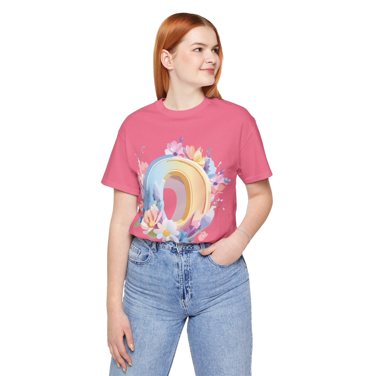 Natural Cotton Tee Shirt - Letters Collection - O Printify