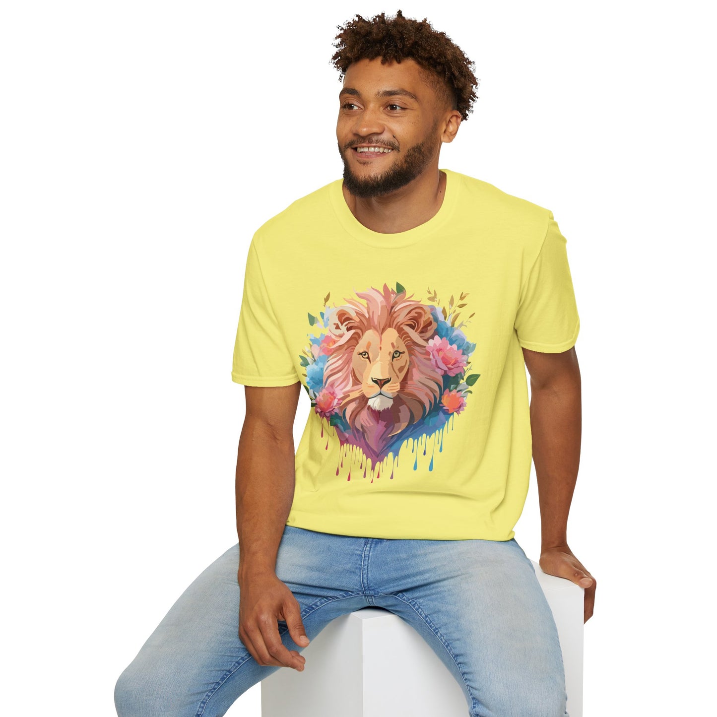Lion Shirt, Shirt with Lion, Floral Lion Tee, Shirt with Animals