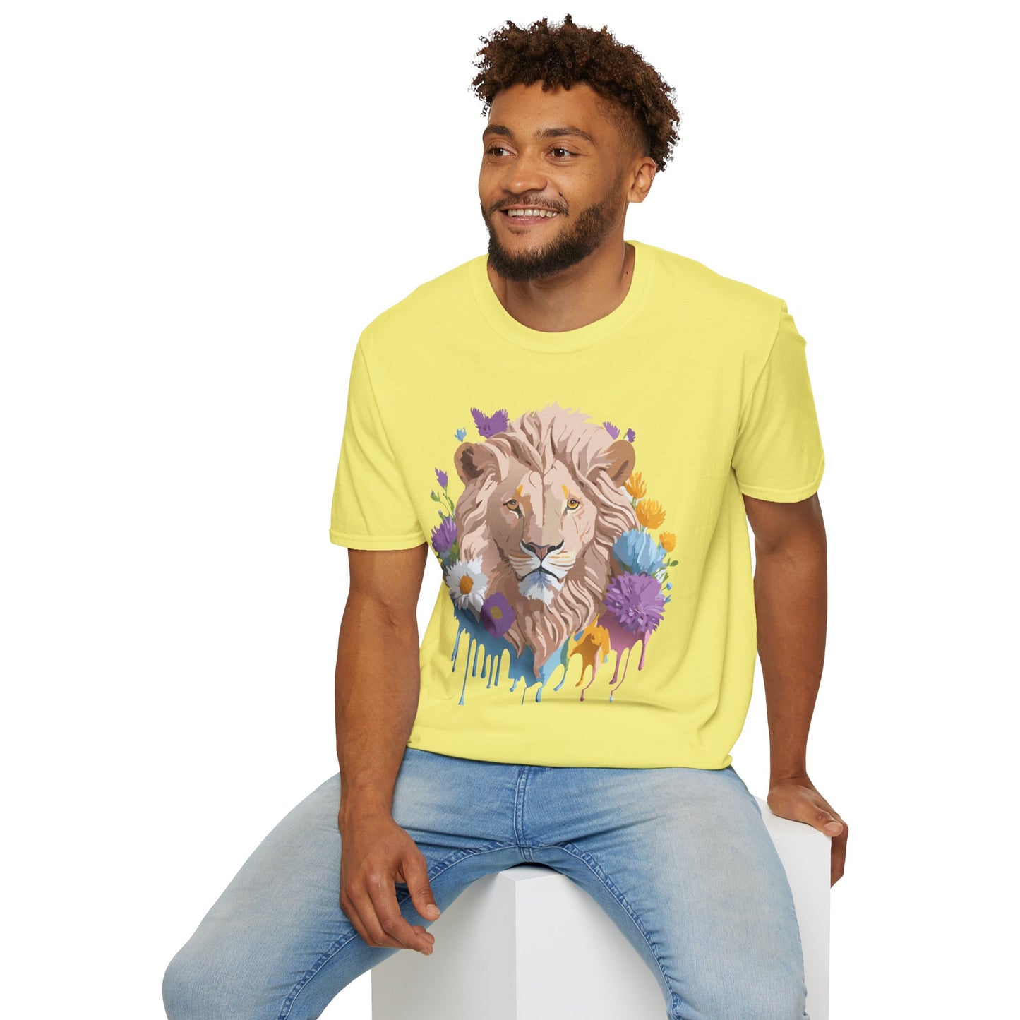 Lion Shirt, Shirt with Lion, Floral Lion Tee, Shirt with Animals