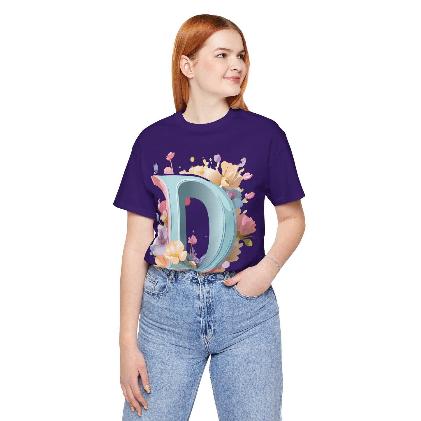 Natural Cotton Tee Shirt - Letters Collection - D Printify