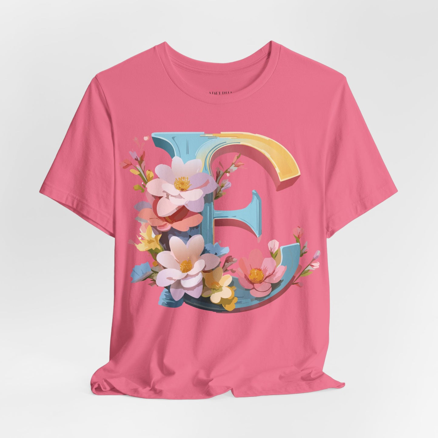 Natural Cotton Tee Shirt - Letters Collection - E Printify