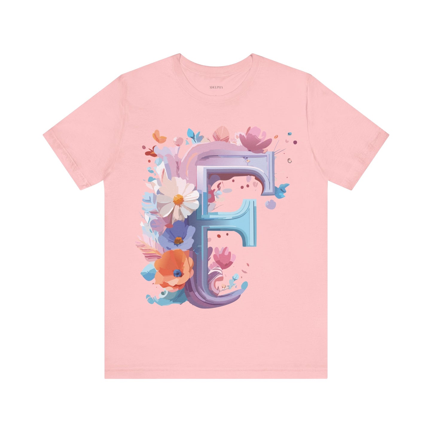 Natural Cotton Tee Shirt - Letters Collection - F Printify