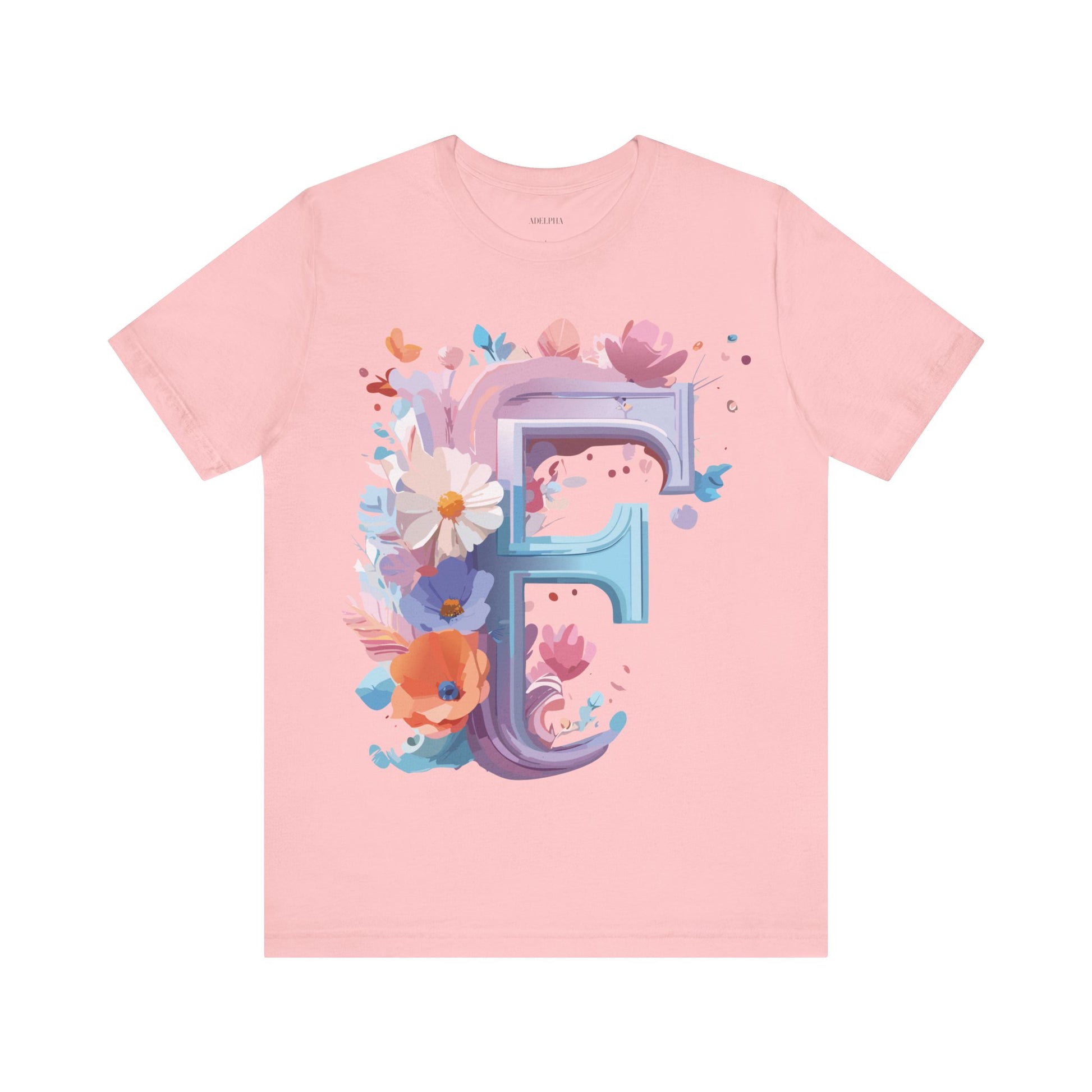 Natural Cotton Tee Shirt - Letters Collection - F Printify