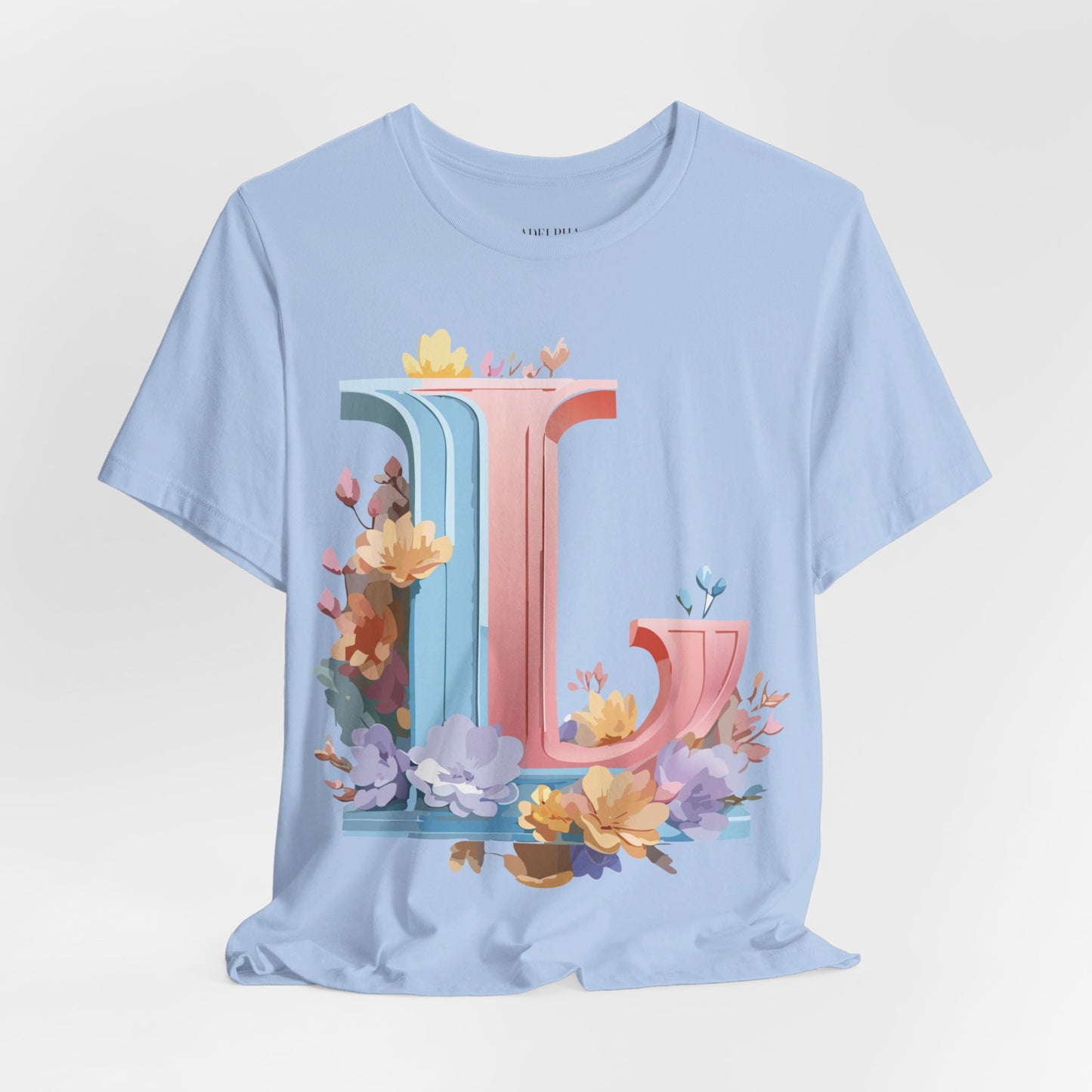 Natural Cotton Tee Shirt - Letters Collection - L Printify