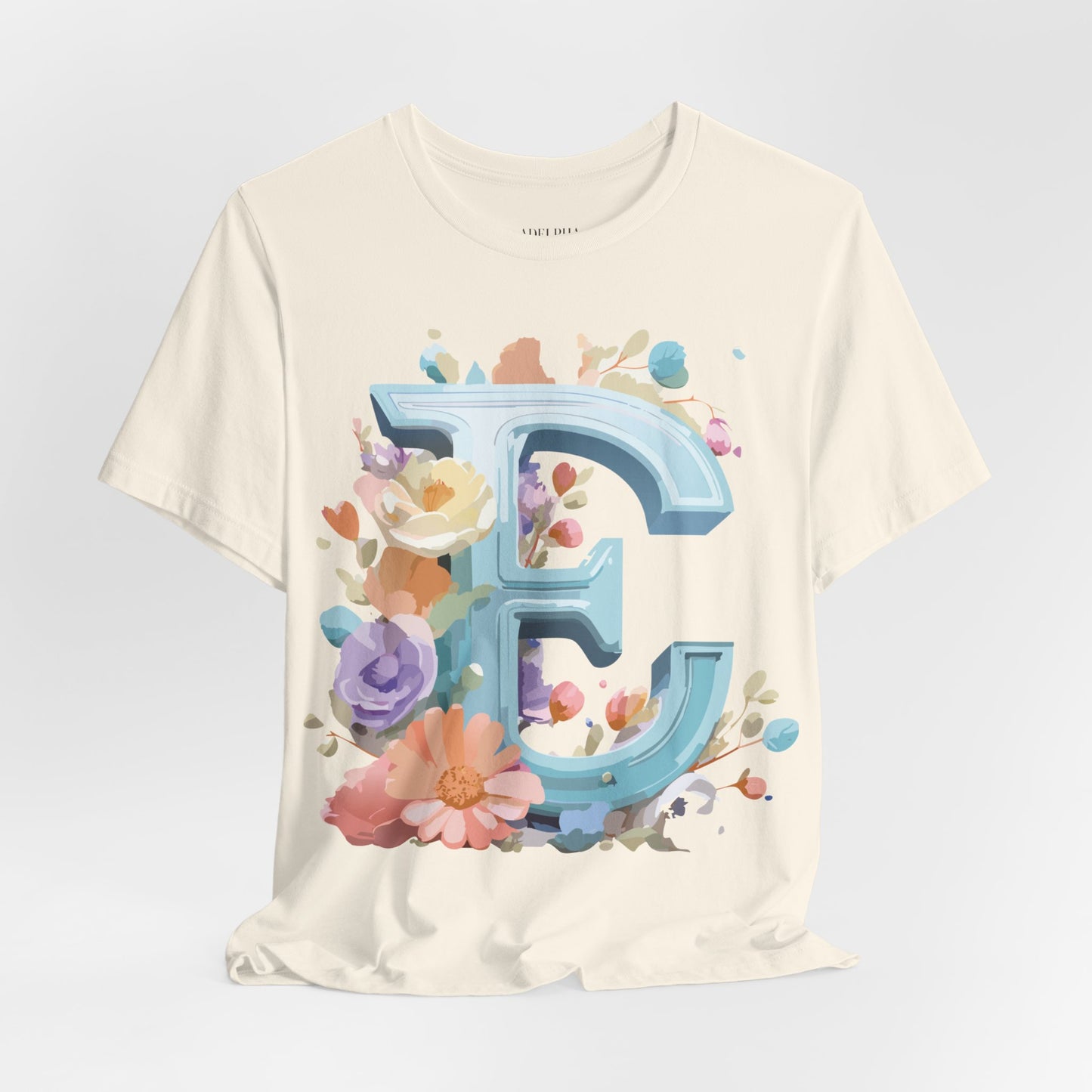 Natural Cotton Tee Shirt - Letters Collection - E Printify