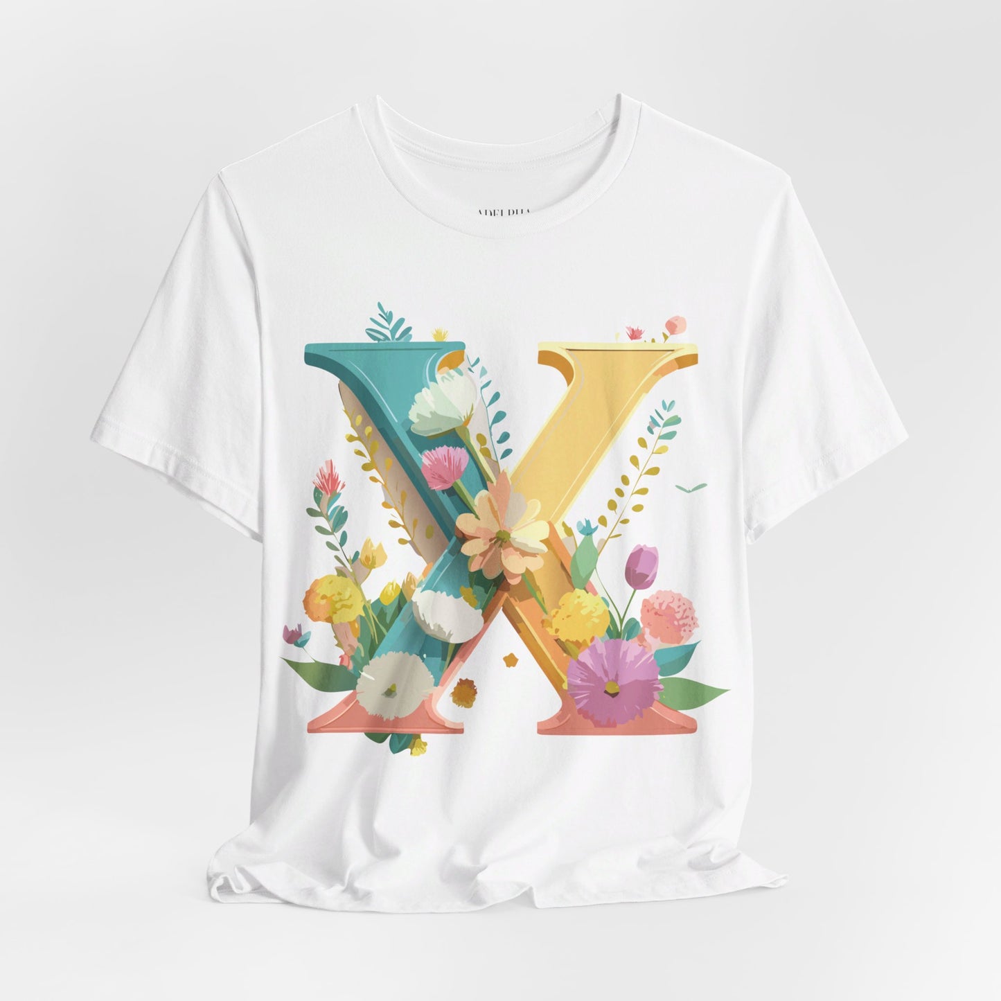 Natural Cotton Tee Shirt - Letters Collection - X Printify