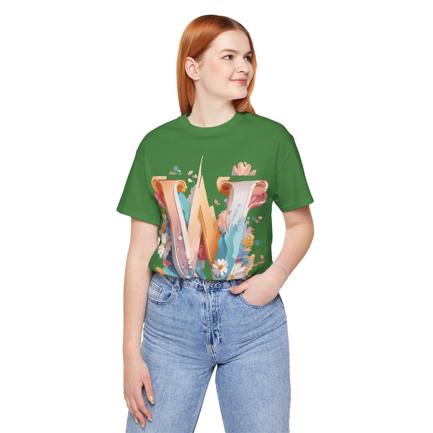 Natural Cotton Tee Shirt - Letters Collection - W Printify