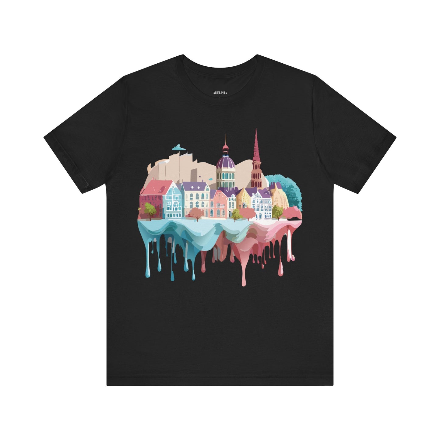 Natural Cotton Tee Shirt - Beautiful Places Collection - Warnemünde and Rostock - Germany Printify