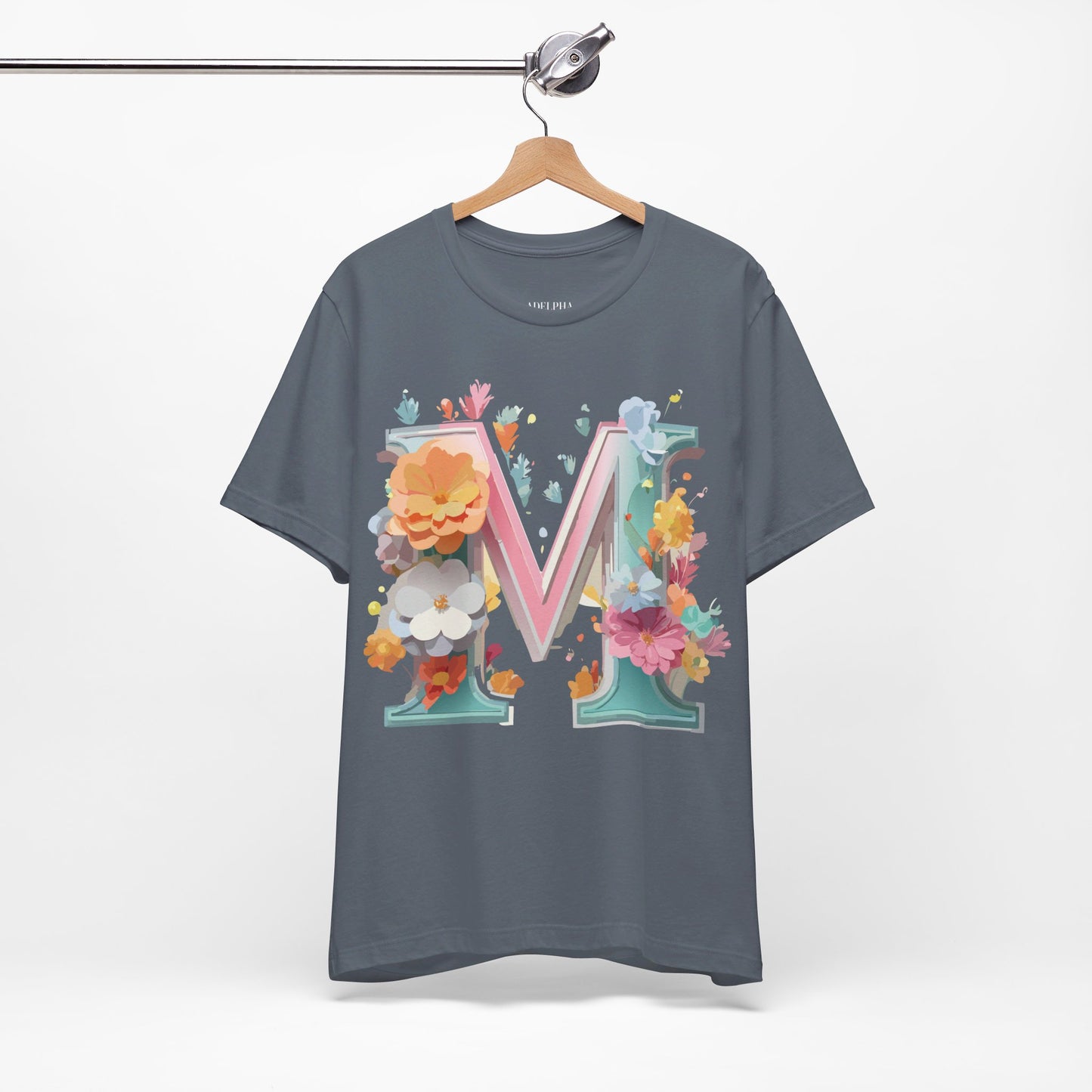 Natural Cotton Tee Shirt - Letters Collection - M Printify