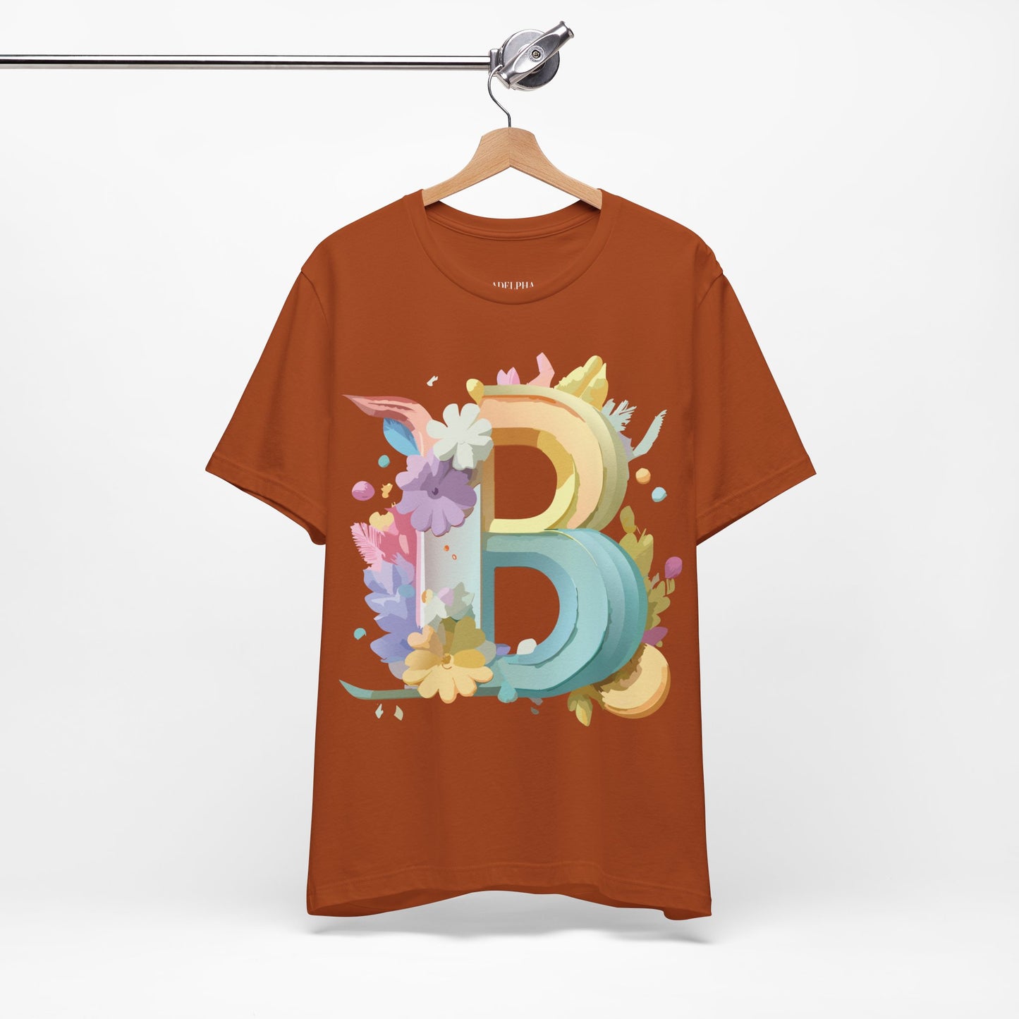 Natural Cotton Tee Shirt - Letters Collection - B Printify
