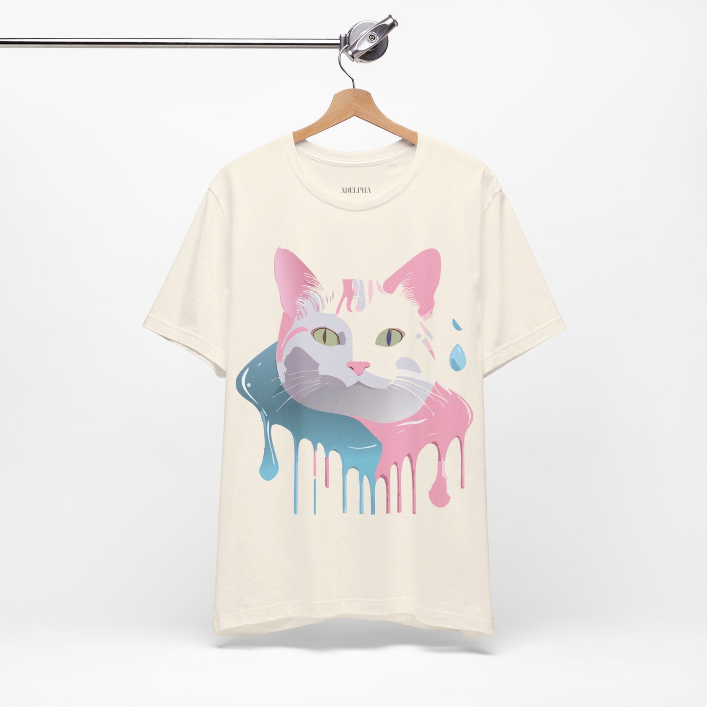 Natural Cotton Tee Shirt with Cat Printify