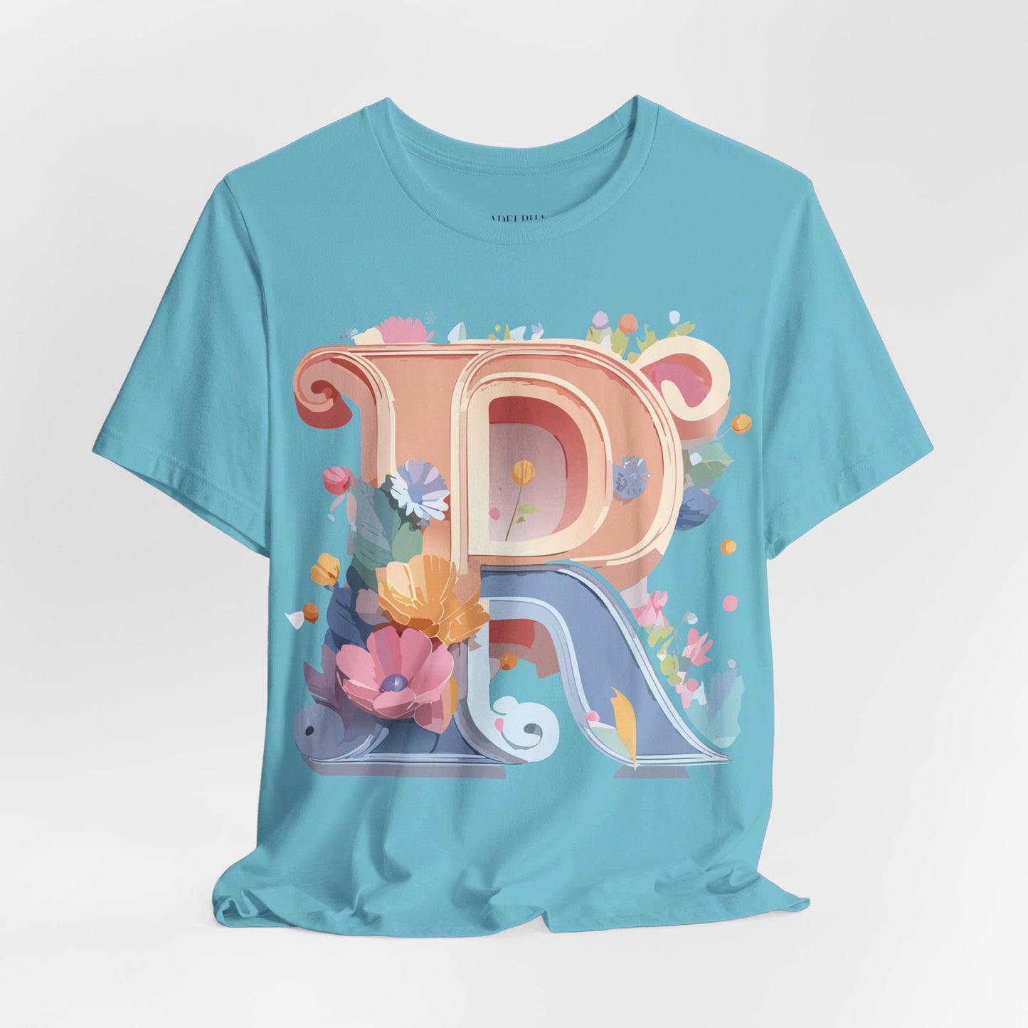 Natural Cotton Tee Shirt - Letters Collection - R Printify