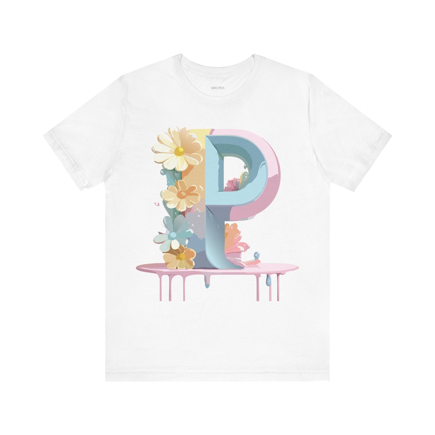 Natural Cotton Tee Shirt - Letters Collection - P Printify