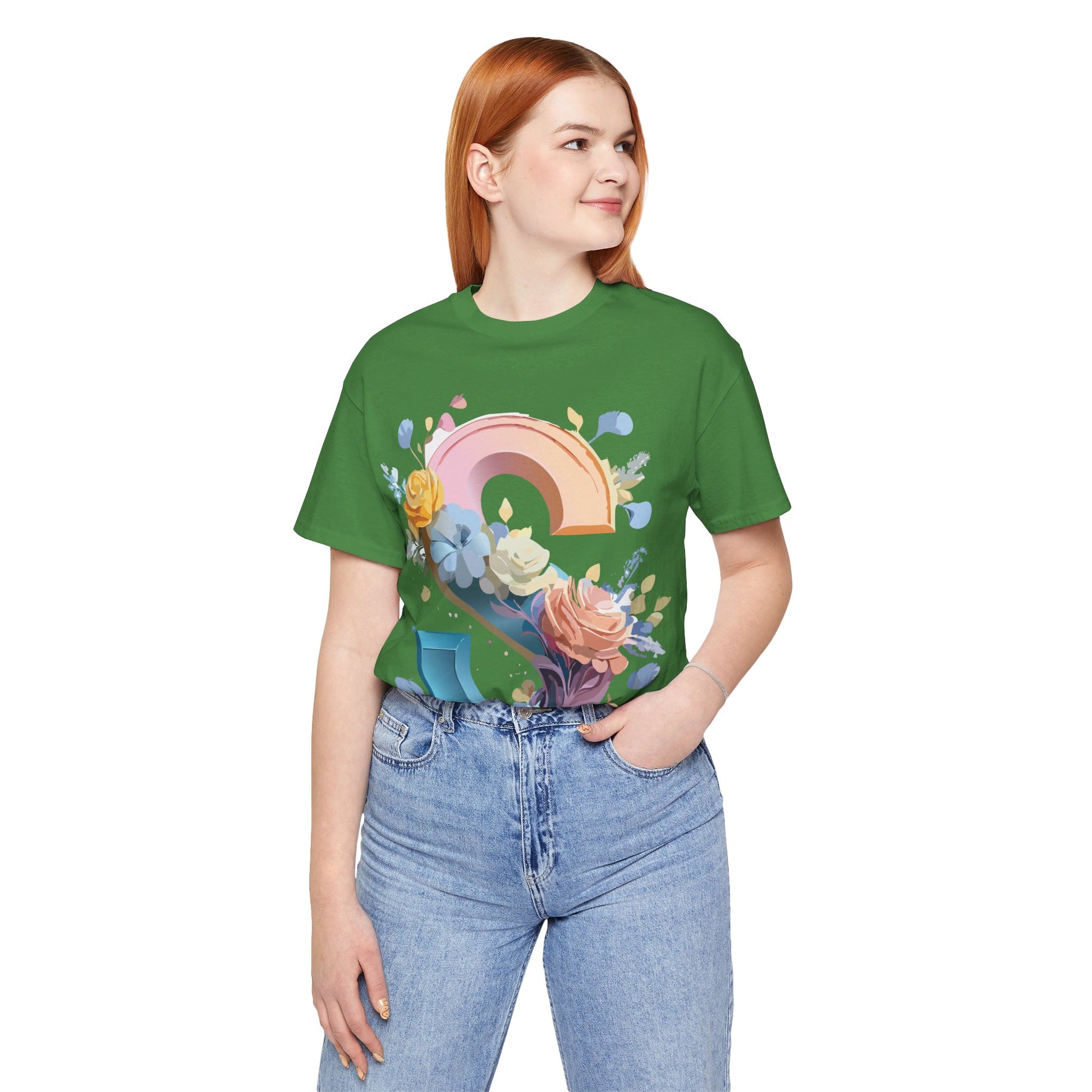 Natural Cotton Tee Shirt - Letters Collection - S Printify