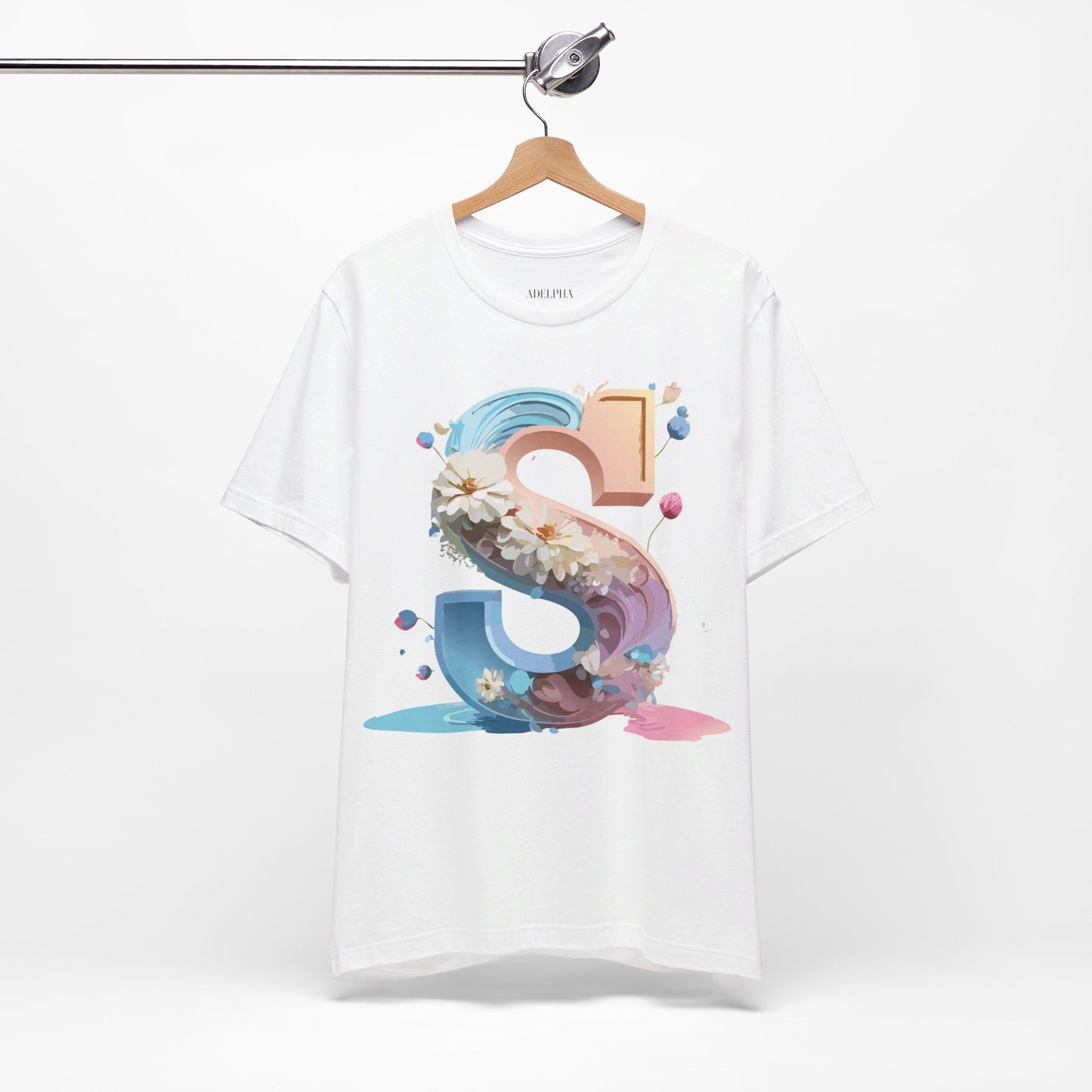 Natural Cotton Tee Shirt - Letters Collection - S Printify