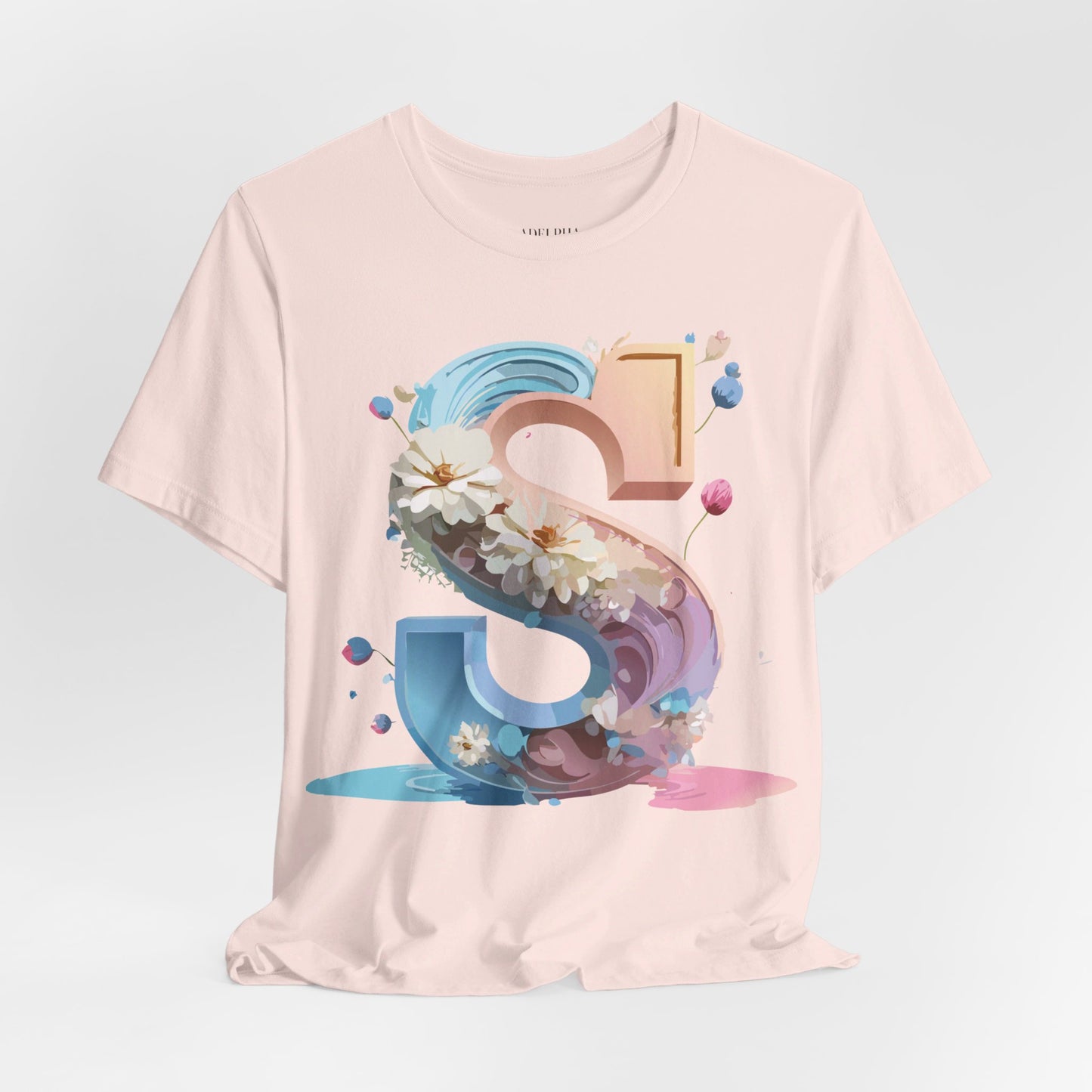 Natural Cotton Tee Shirt - Letters Collection - S Printify