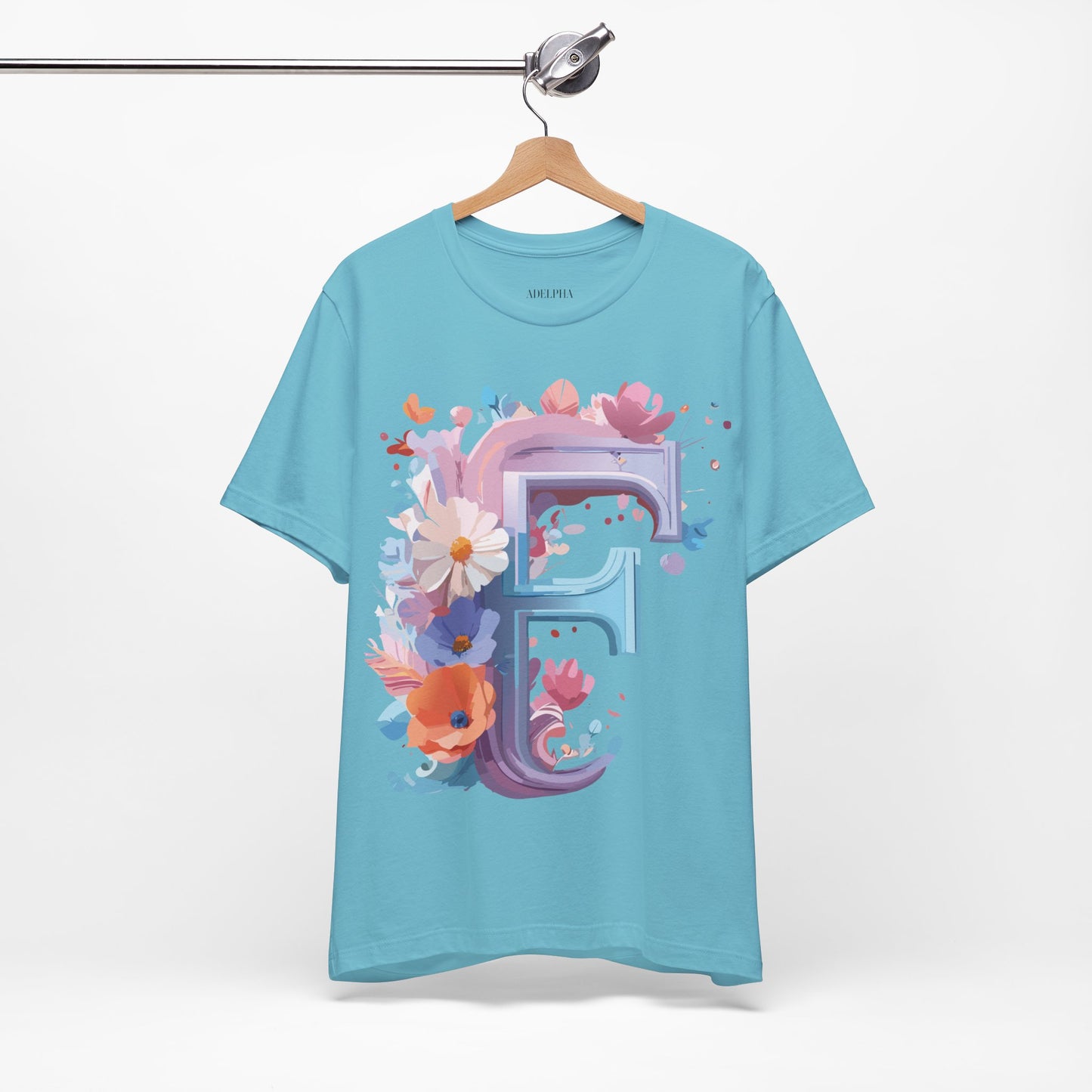 Natural Cotton Tee Shirt - Letters Collection - F Printify