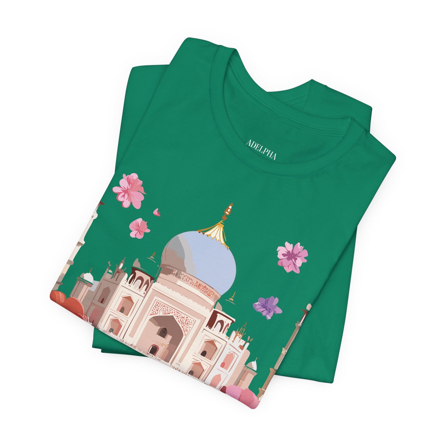 Natural Cotton Tee Shirt - Taj Mahal, India Printify