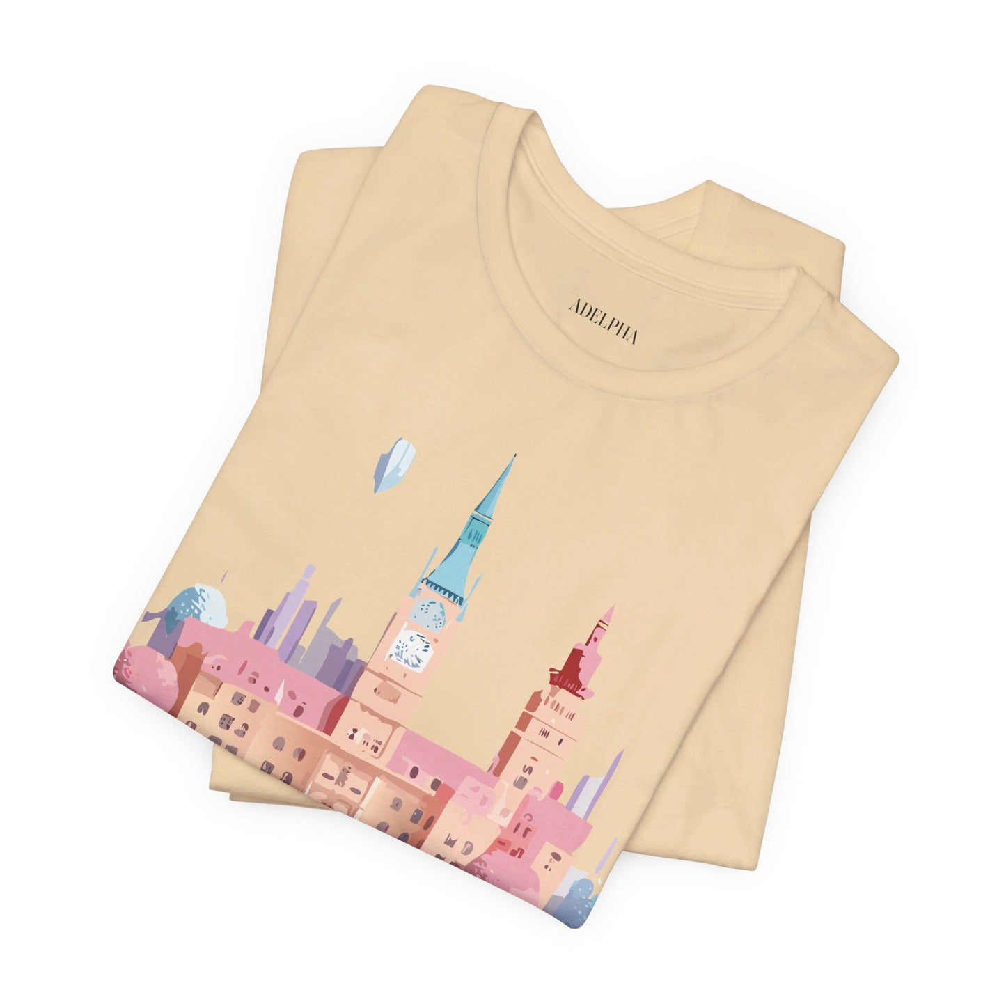 Natural Cotton Tee Shirt - Beautiful Places Collection - Prague Printify