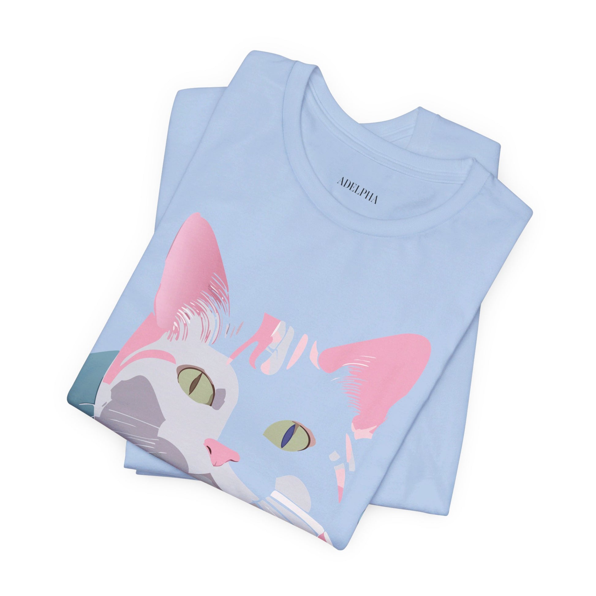 Natural Cotton Tee Shirt with Cat Printify