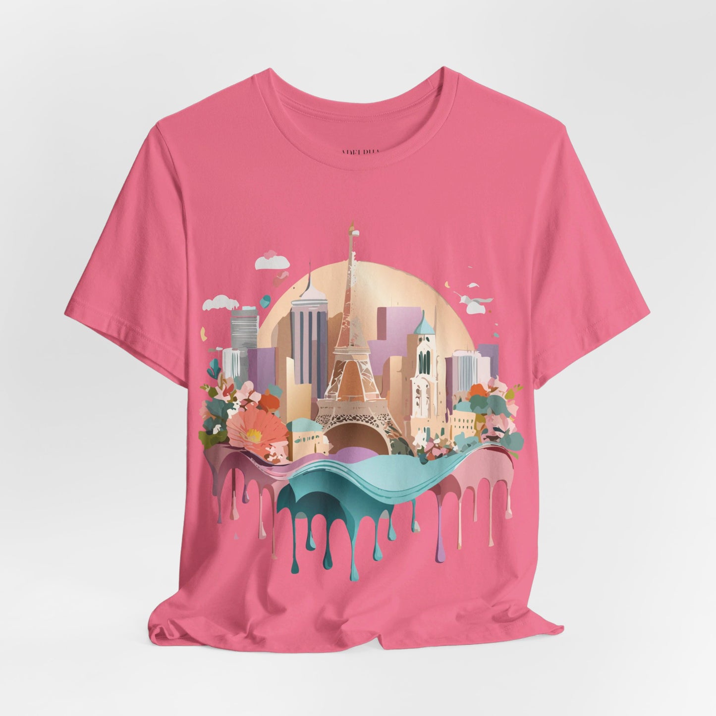 Natural Cotton Tee Shirt - Beautiful Places Collection - Paris Printify