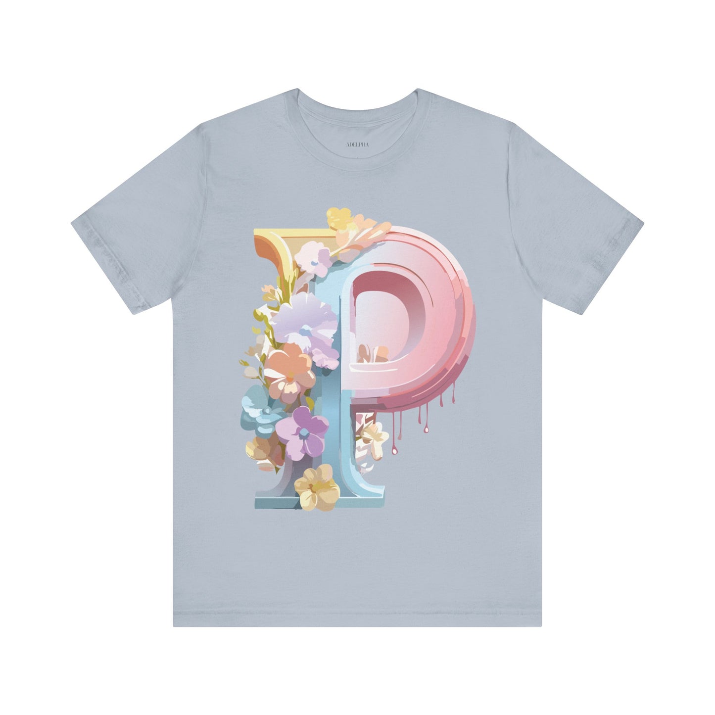 Natural Cotton Tee Shirt - Letters Collection - P Printify