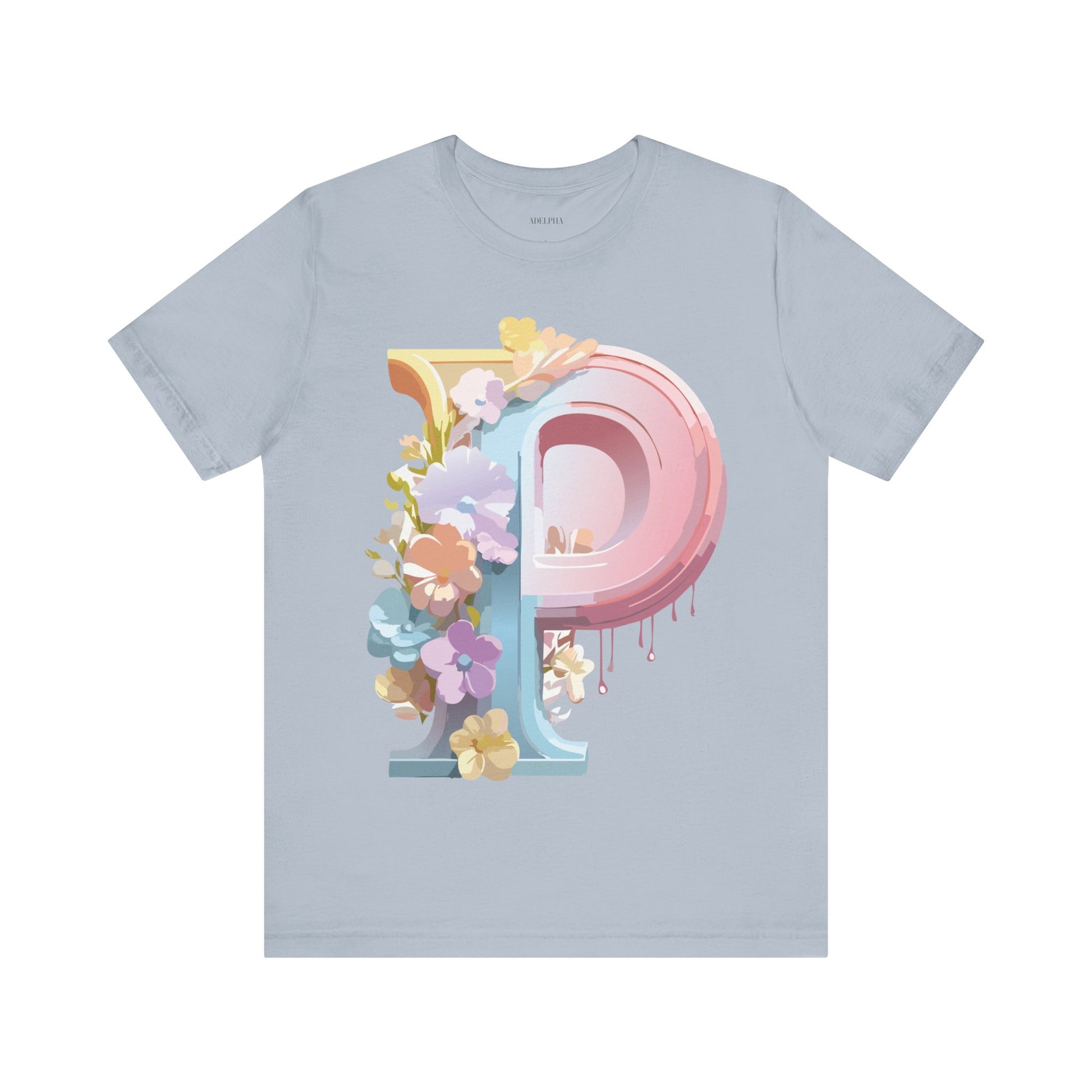 Natural Cotton Tee Shirt - Letters Collection - P Printify
