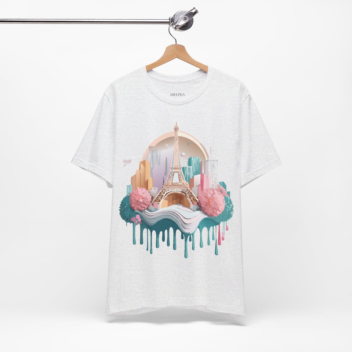 Natural Cotton Tee Shirt - Beautiful Places Collection - Paris Printify