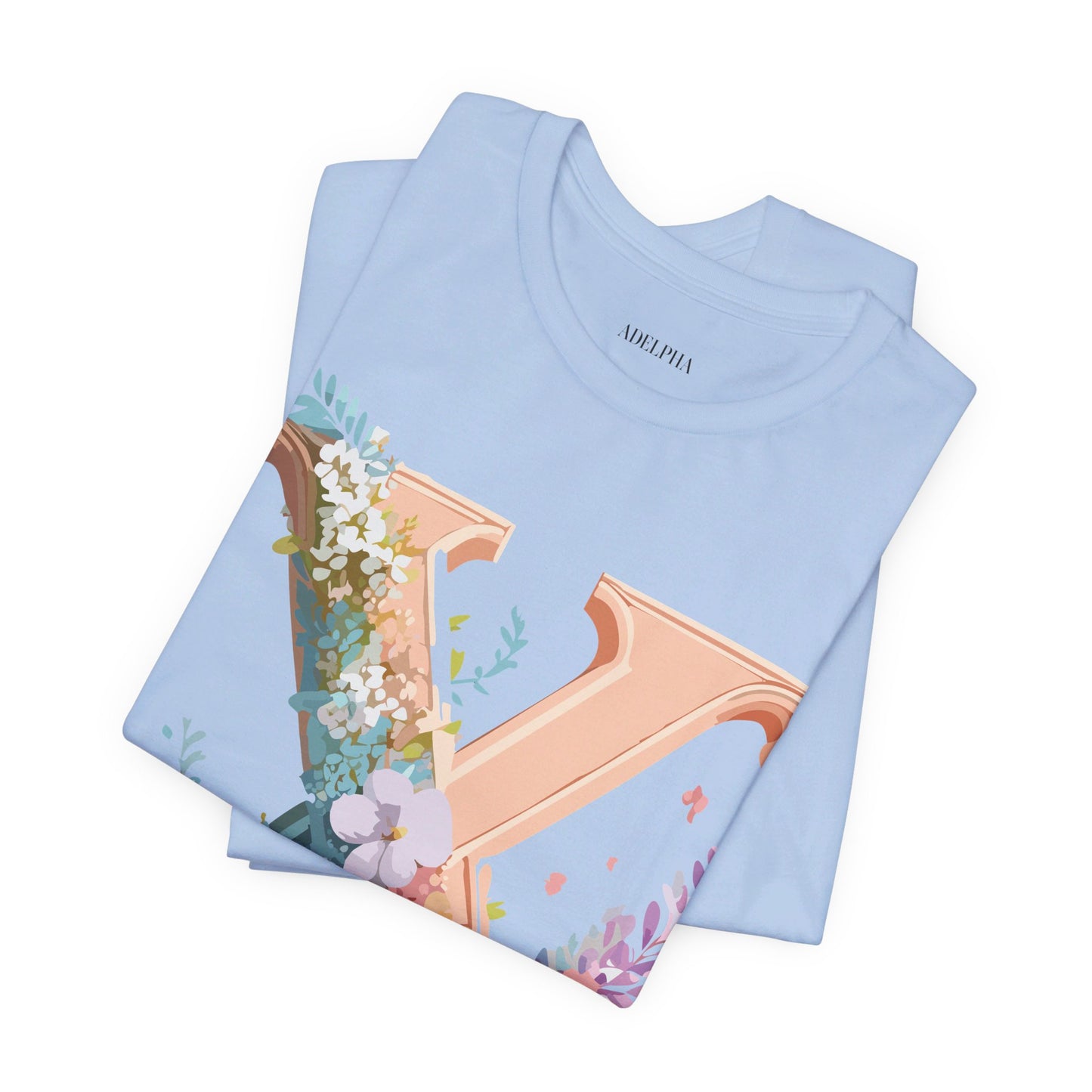 Natural Cotton Tee Shirt - Letters Collection - X Printify