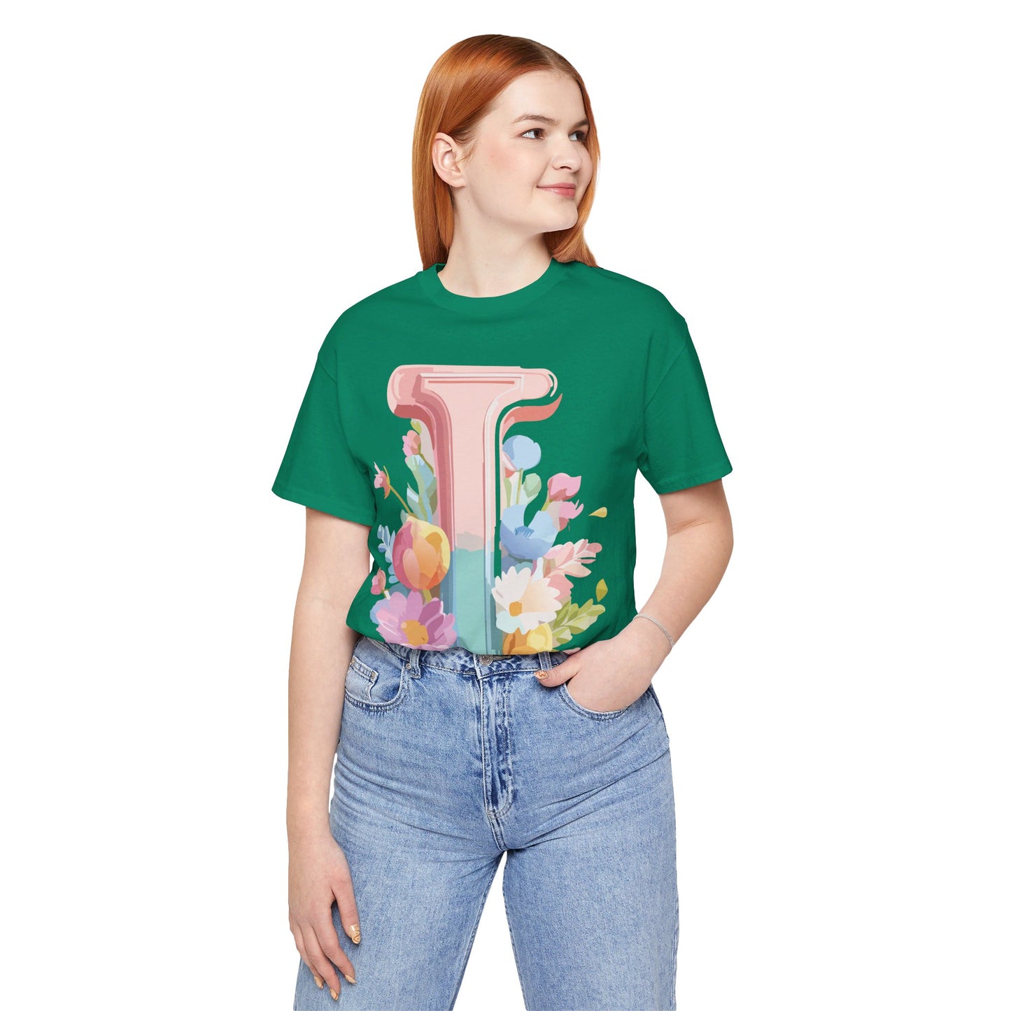 Natural Cotton Tee Shirt - Letters Collection - I Printify