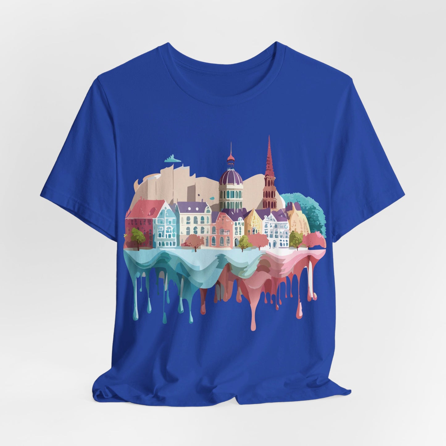 Natural Cotton Tee Shirt - Beautiful Places Collection - Warnemünde and Rostock - Germany Printify