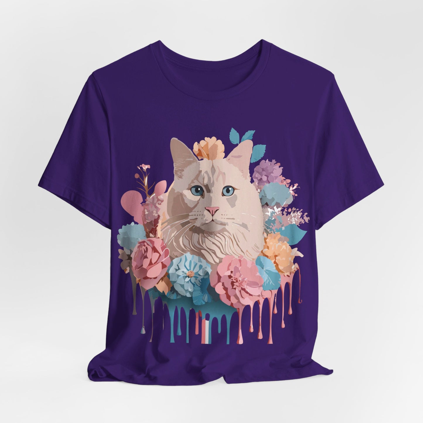 Natural Cotton Tee Shirt with Cat Printify