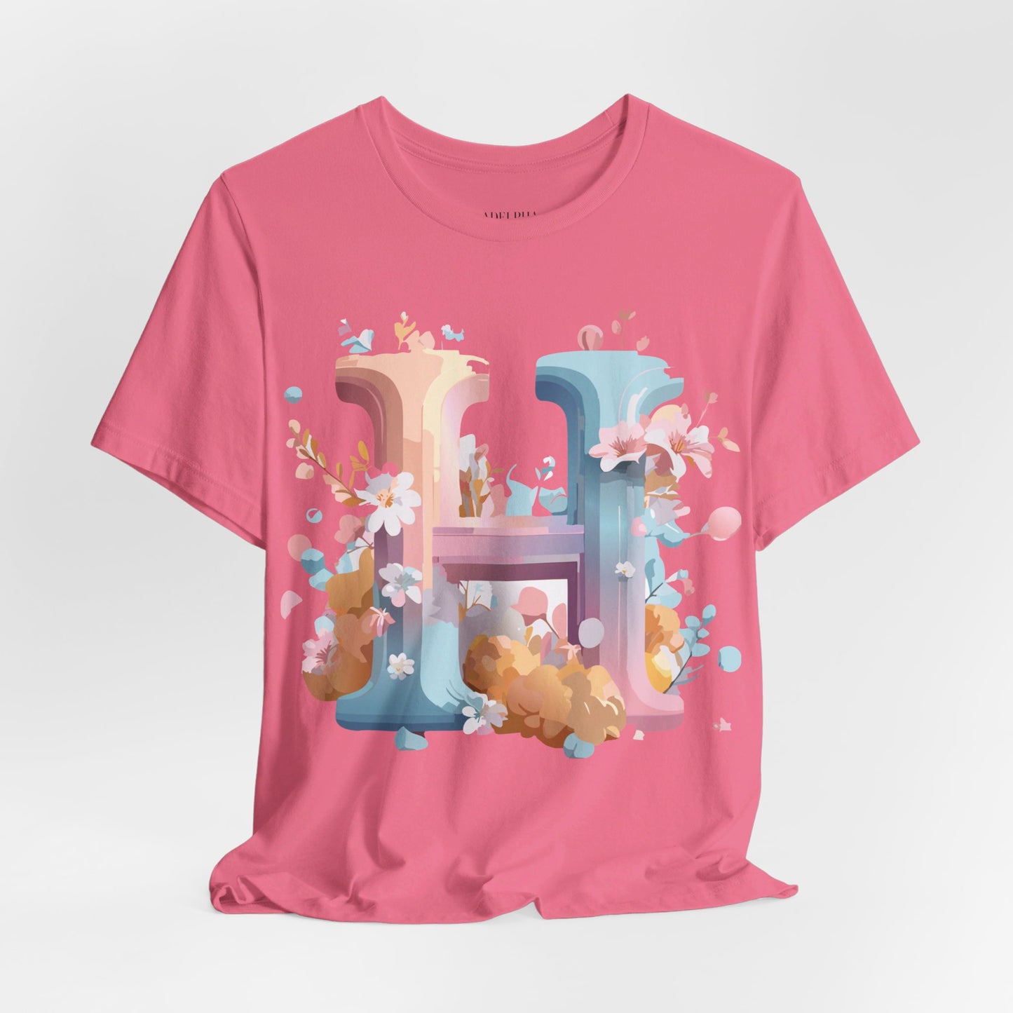 Natural Cotton Tee Shirt - Letters Collection - H Printify