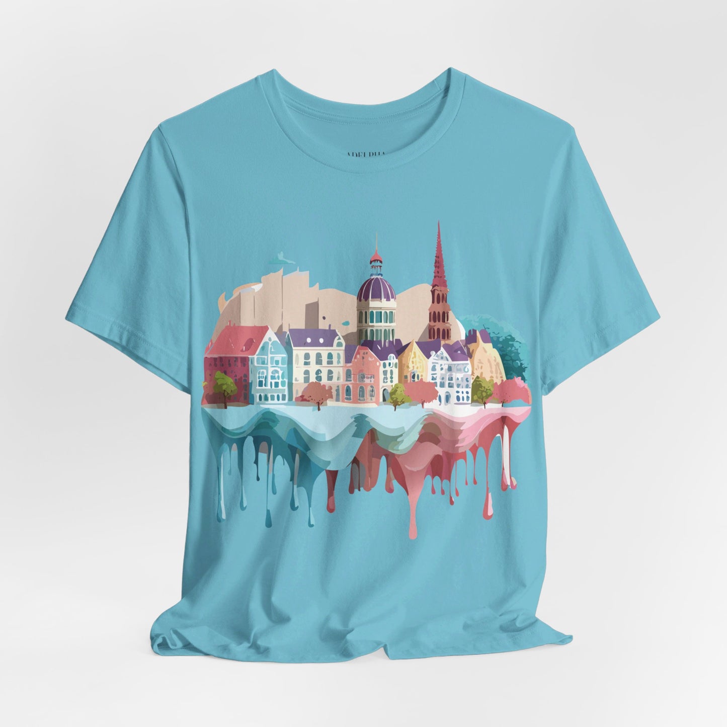 Natural Cotton Tee Shirt - Beautiful Places Collection - Warnemünde and Rostock - Germany Printify