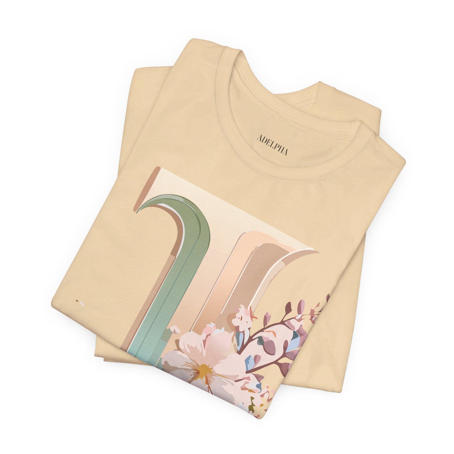Natural Cotton Tee Shirt - Letters Collection - J Printify