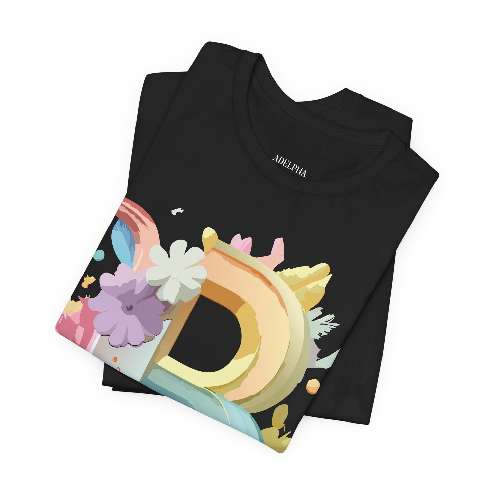 Natural Cotton Tee Shirt - Letters Collection - B Printify