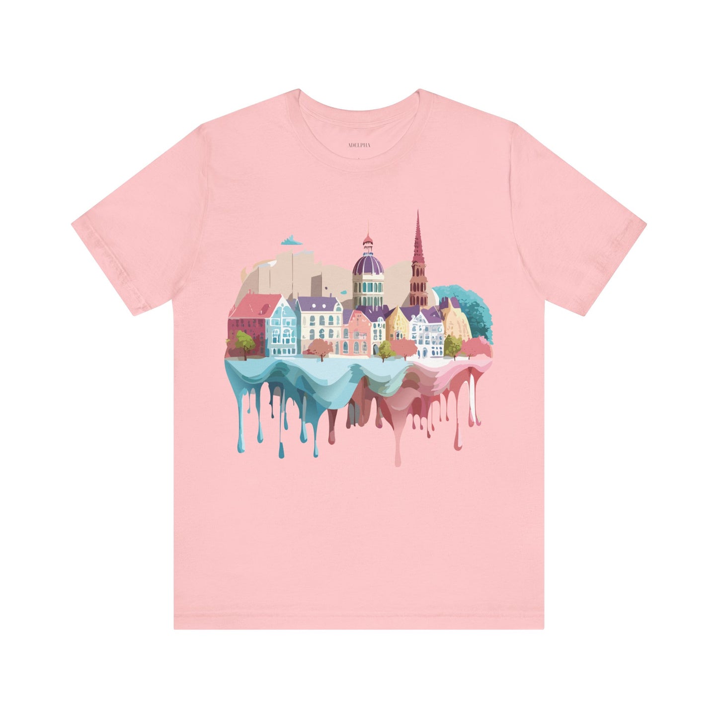 Natural Cotton Tee Shirt - Beautiful Places Collection - Warnemünde and Rostock - Germany Printify