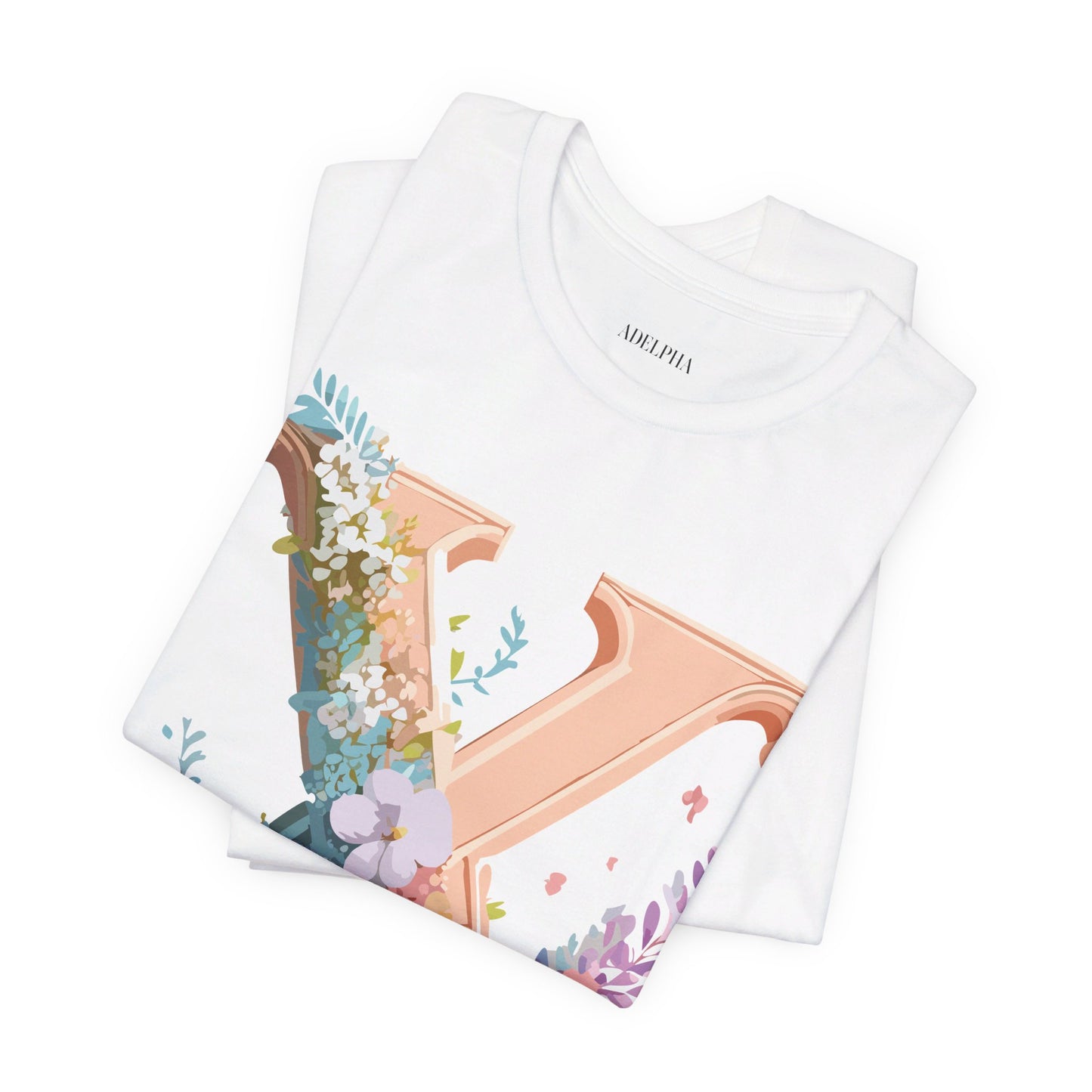 Natural Cotton Tee Shirt - Letters Collection - X Printify