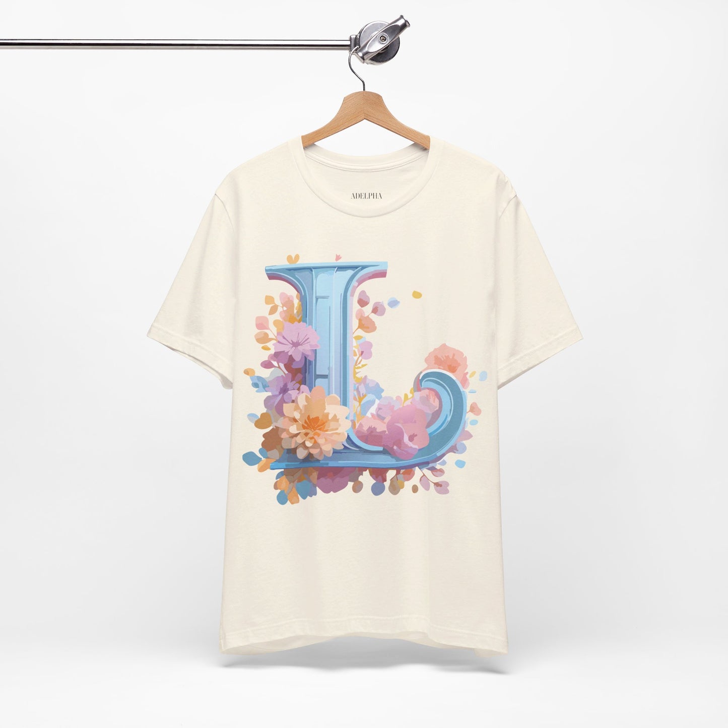 Natural Cotton Tee Shirt - Letters Collection - L Printify