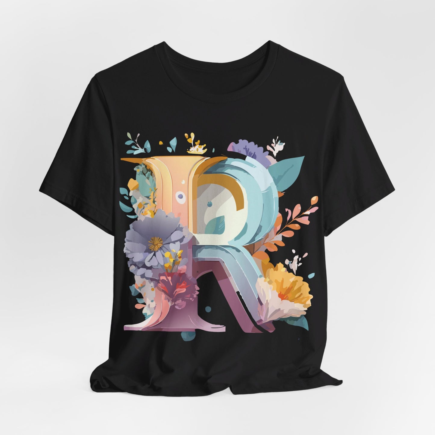 Natural Cotton Tee Shirt - Letters Collection - R Printify